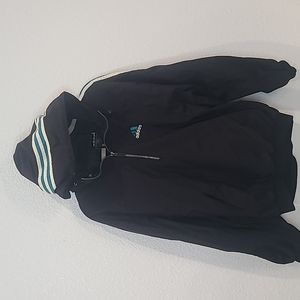 Vintage Adidas pullover windbreaker jacket hoodie size small black
